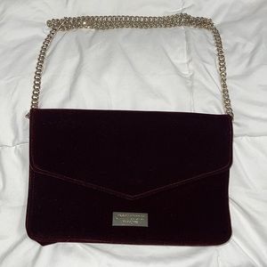 Jimmy Choo Parfums Burgundy Velvet Chain Purse